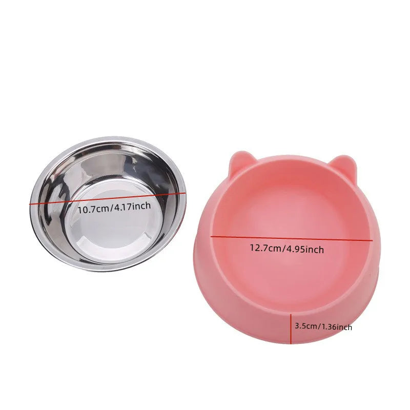Slanted Stainless Steel Pet Feeding Bowl