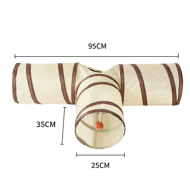 Foldable Cat Tunnel with Cube
