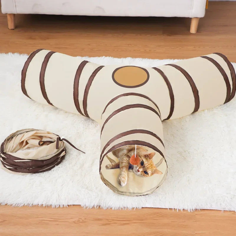 Foldable Cat Tunnel with Cube