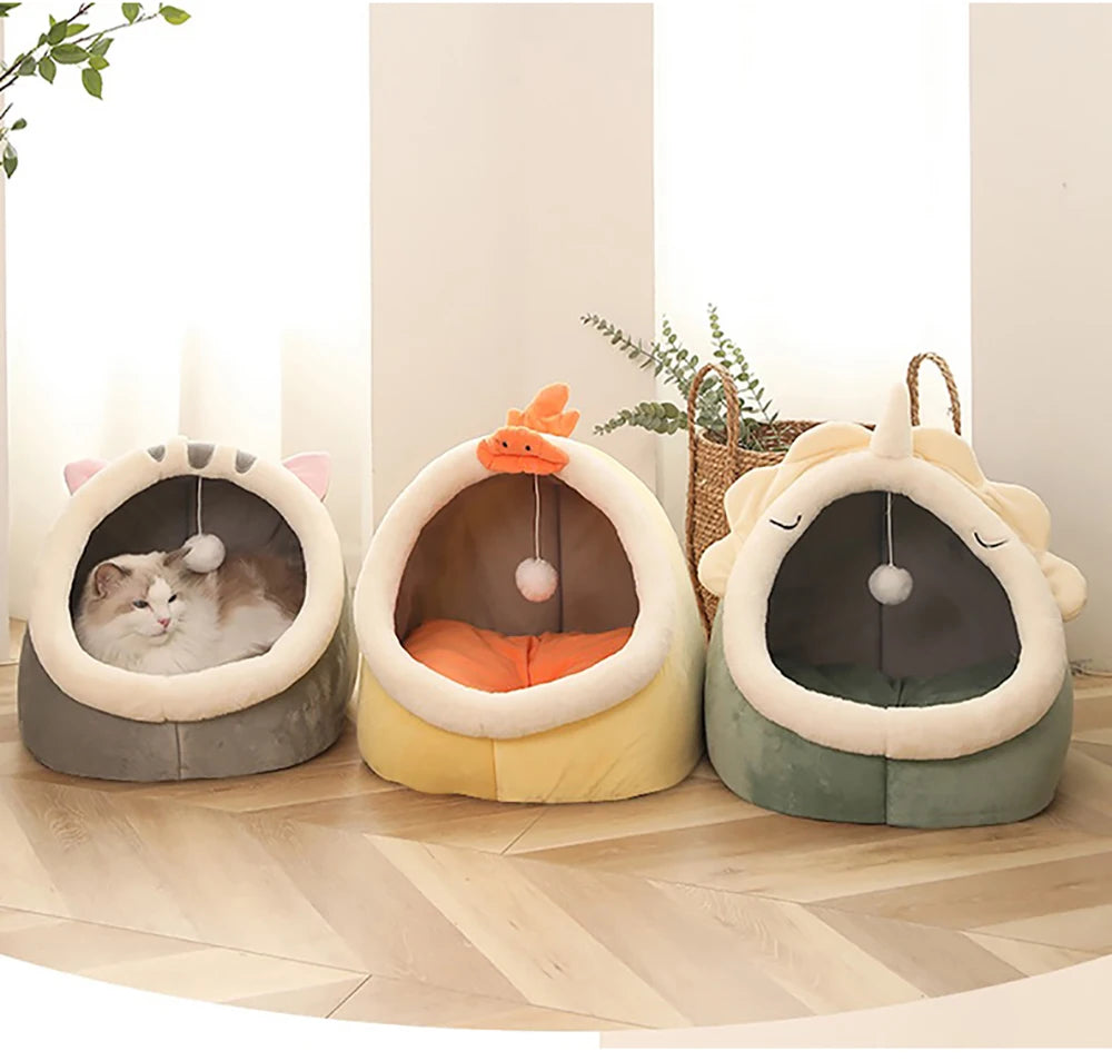 Comfy Pet Cave Bed (Foldable & Machine Washable) – Cats & Small Dogs