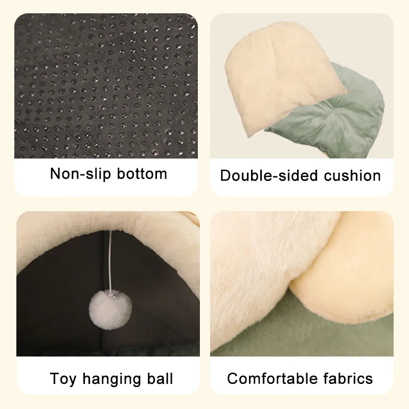 Comfy Pet Cave Bed (Foldable & Machine Washable) – Cats & Small Dogs
