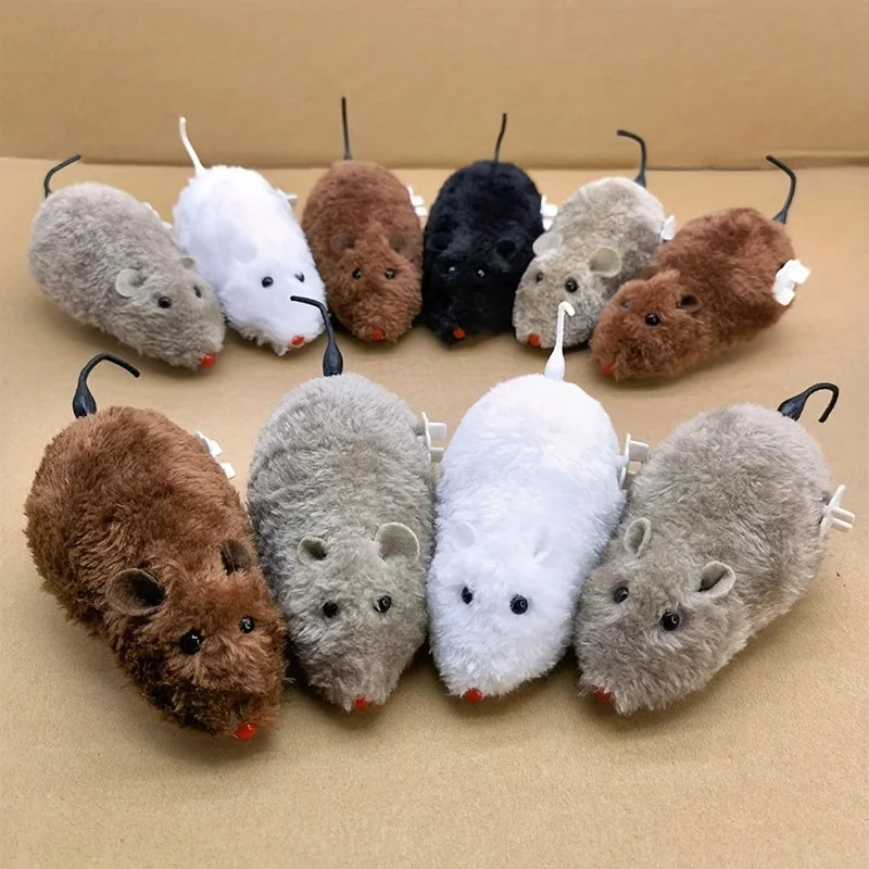 Mechanical Plush Mouse Toy