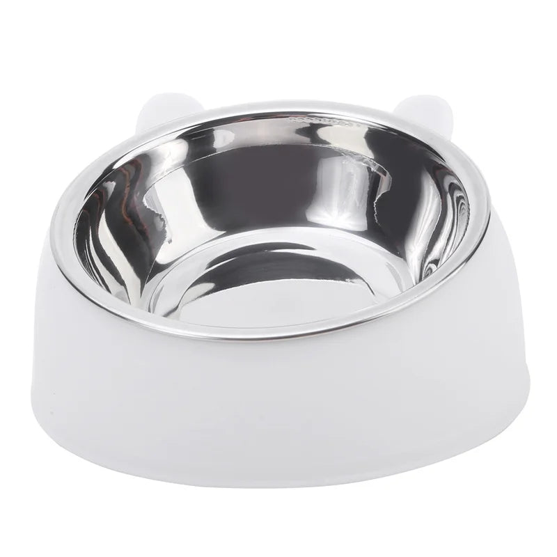 Slanted Stainless Steel Pet Feeding Bowl
