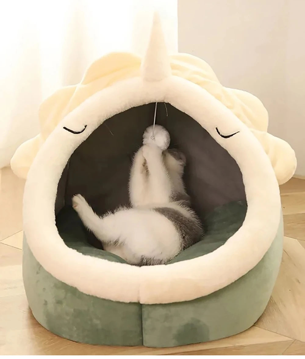 Comfy Pet Cave Bed (Foldable & Machine Washable) – Cats & Small Dogs
