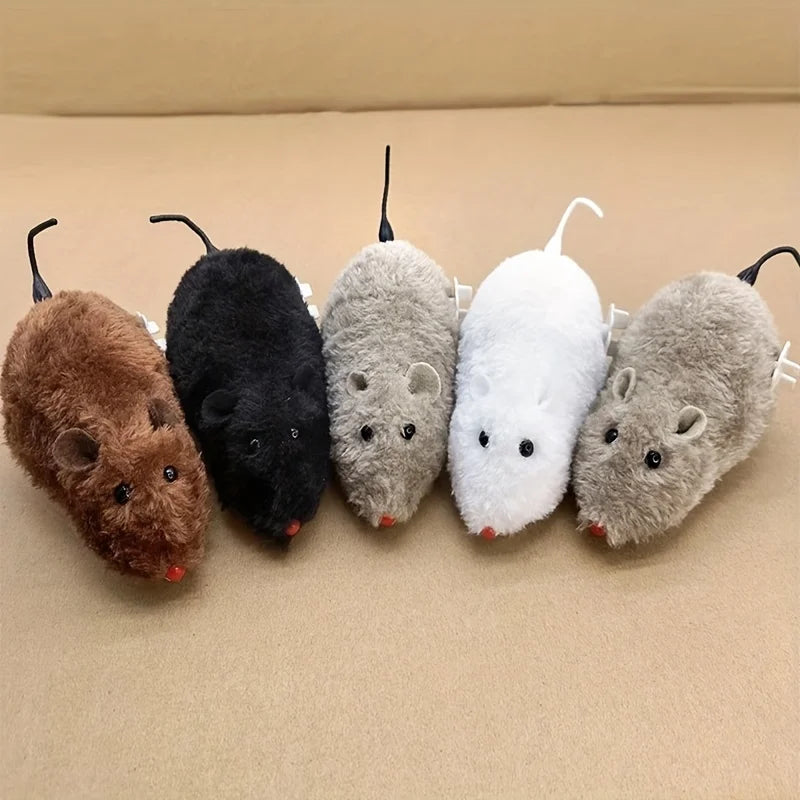 Mechanical Plush Mouse Toy