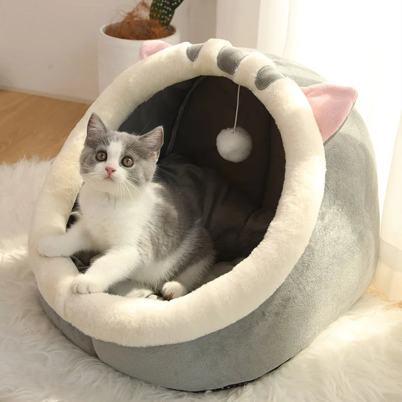 Comfy Pet Cave Bed (Foldable & Machine Washable) – Cats & Small Dogs