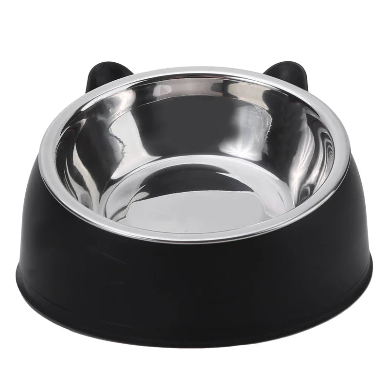 Slanted Stainless Steel Pet Feeding Bowl