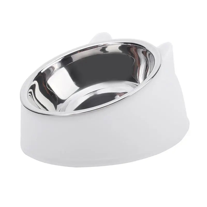 Slanted Stainless Steel Pet Feeding Bowl