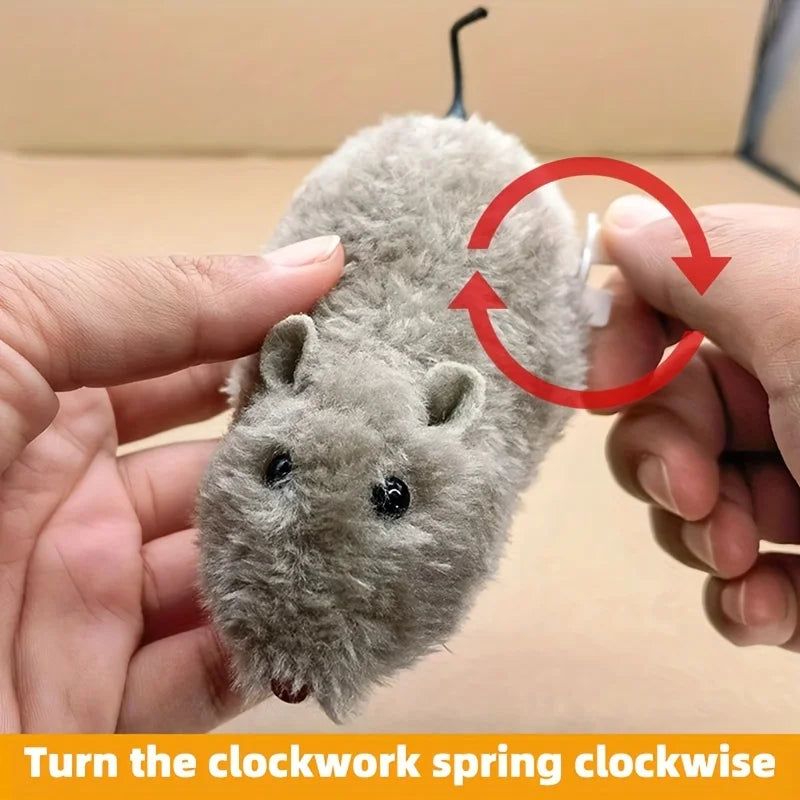 Mechanical Plush Mouse Toy
