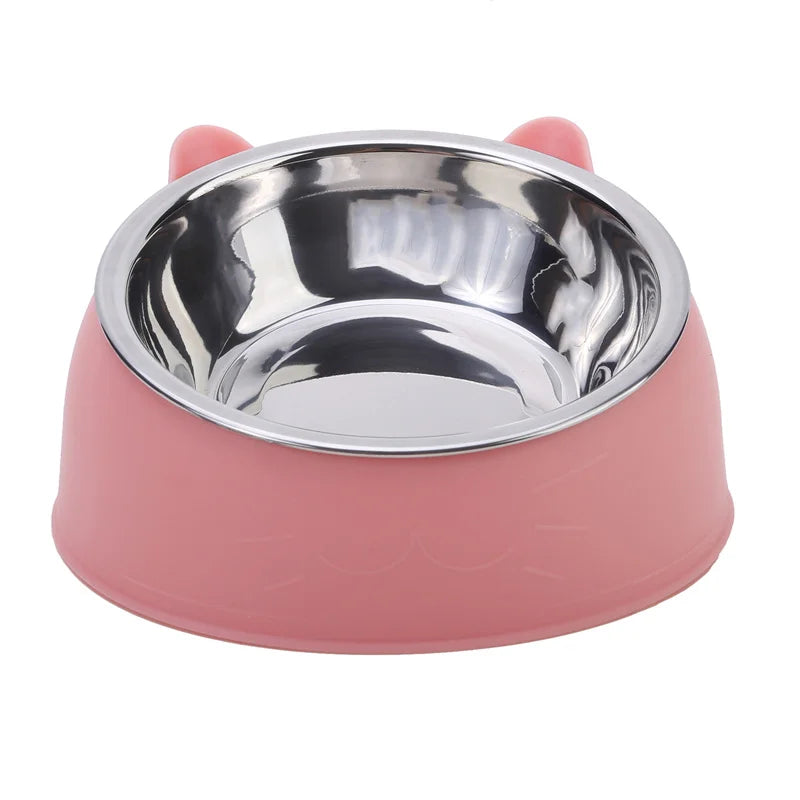 Slanted Stainless Steel Pet Feeding Bowl
