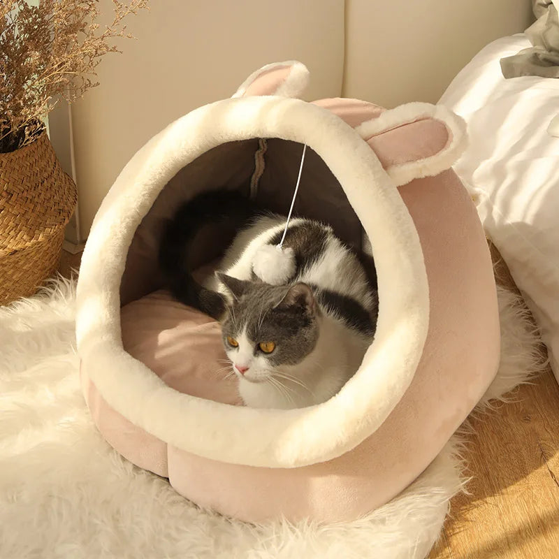 Comfy Pet Cave Bed (Foldable & Machine Washable) – Cats & Small Dogs