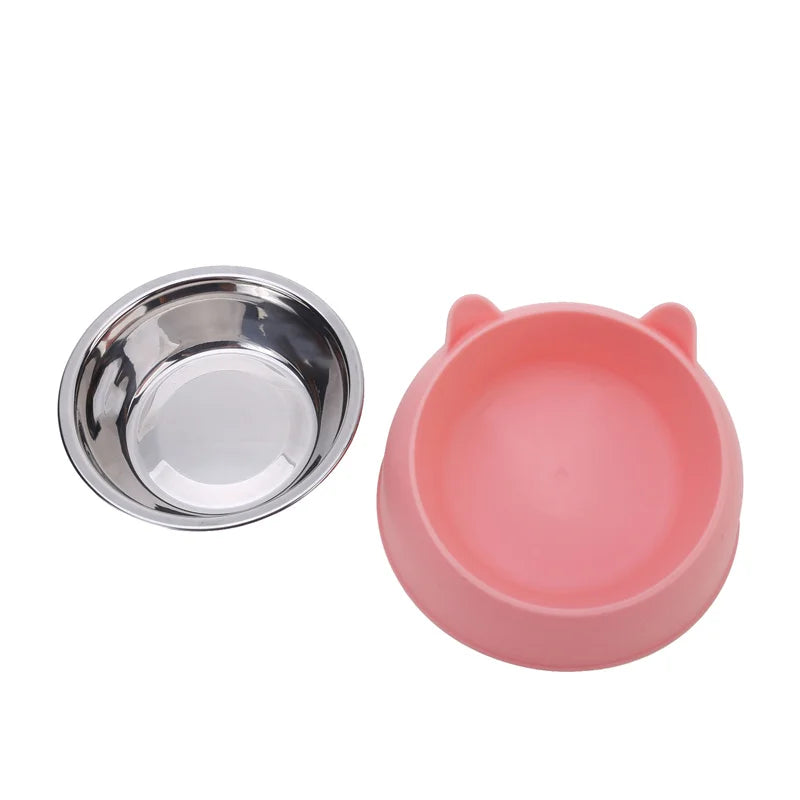 Slanted Stainless Steel Pet Feeding Bowl