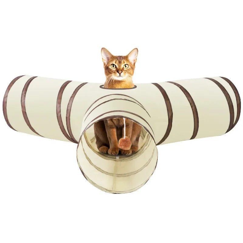 Foldable Cat Tunnel with Cube